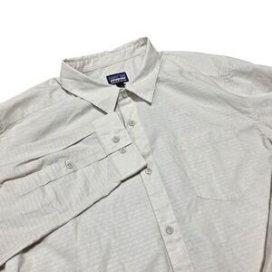 Patagonia Organic Cotton Button Down Long Sleeve Shirt‎ Outdoor XL Bone Rip Stop